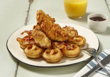 Chicken and applewood smoked bacon waffle